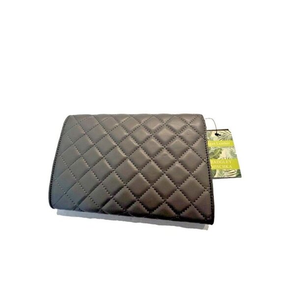 BNWT Badgley Mischka Diamond Quilted Gray Crossbody Envelope Handbag Clutch 9" - Picture 2 of 8